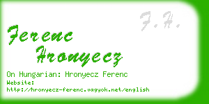 ferenc hronyecz business card